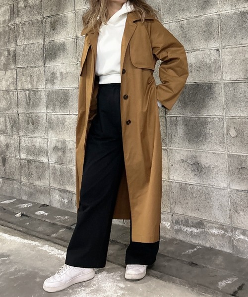 FIG&VIPER(フィグアンドバイパー)の「ステンカラースタンドトレンチコート(トレンチコート・レディース・ブラウン/カーキ・FREE)」の3枚目の写真