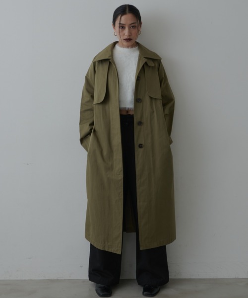 FIG&VIPER(フィグアンドバイパー)の「ステンカラースタンドトレンチコート(トレンチコート・レディース・ブラウン/カーキ・FREE)」の18枚目の写真