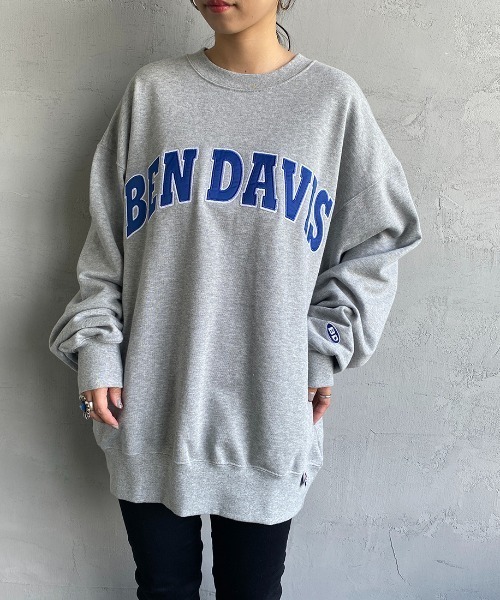 BEN DAVIS（ベンデイビス）の「【WEB限定】[BEN DAVIS/ベンデイビス] カレッジワッペン風ロゴ クルーネックスウェット（スウェット・レディース・グレー/ライトグレー/ネイビー/マスタード・M/L/XL）」の8枚目の写真