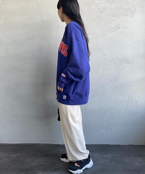 BEN DAVIS（ベンデイビス）の「【WEB限定】[BEN DAVIS/ベンデイビス] カレッジワッペン風ロゴ クルーネックスウェット（スウェット・レディース・グレー/ライトグレー/ネイビー/マスタード・M/L/XL）」の12枚目の写真