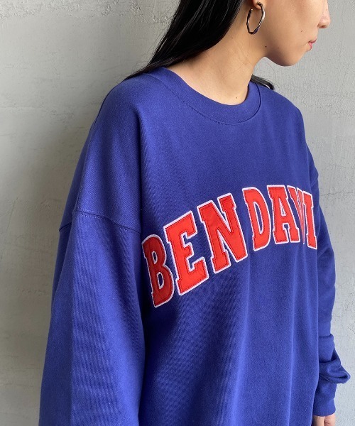 BEN DAVIS（ベンデイビス）の「【WEB限定】[BEN DAVIS/ベンデイビス] カレッジワッペン風ロゴ クルーネックスウェット（スウェット・レディース・グレー/ライトグレー/ネイビー/マスタード・M/L/XL）」の22枚目の写真