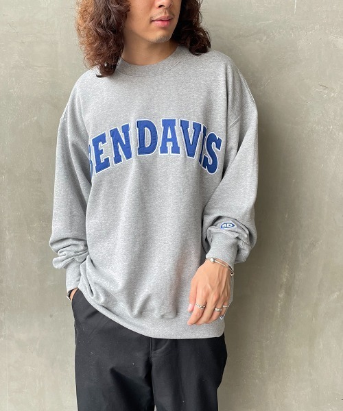 BEN DAVIS（ベンデイビス）の「【WEB限定】[BEN DAVIS/ベンデイビス] カレッジワッペン風ロゴ クルーネックスウェット（スウェット・レディース・グレー/ライトグレー/ネイビー/マスタード・M/L/XL）」の20枚目の写真