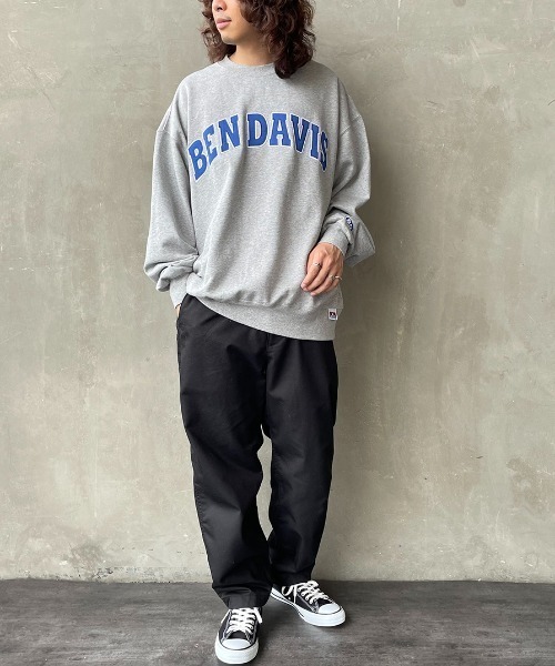 BEN DAVIS（ベンデイビス）の「【WEB限定】[BEN DAVIS/ベンデイビス] カレッジワッペン風ロゴ クルーネックスウェット（スウェット・レディース・グレー/ライトグレー/ネイビー/マスタード・M/L/XL）」の11枚目の写真