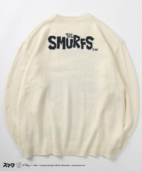 make a ray!（メイク ア レイ！）の「【THE SMURFS/スマーフ】ビッグシルエット キャラクター刺繍 ジャガード ニット（ニット/セーター・レディース・ブラック/レッド/オフホワイト・M/L/XL）」の7枚目の写真