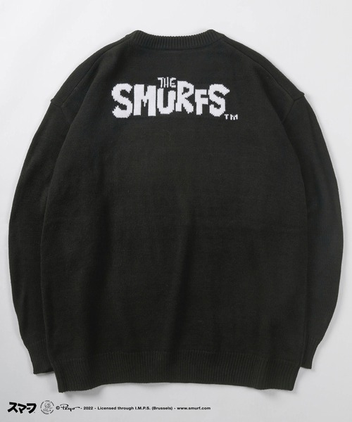 make a ray!（メイク ア レイ！）の「【THE SMURFS/スマーフ】ビッグシルエット キャラクター刺繍 ジャガード ニット（ニット/セーター・レディース・ブラック/レッド/オフホワイト・M/L/XL）」の4枚目の写真