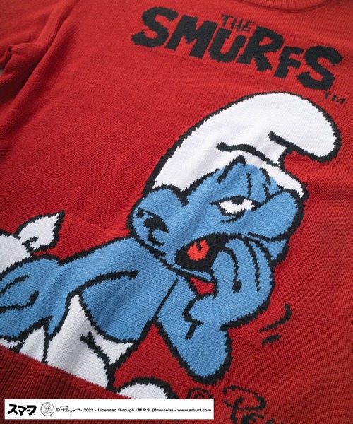 make a ray!（メイク ア レイ！）の「【THE SMURFS/スマーフ】ビッグシルエット キャラクター刺繍 ジャガード ニット（ニット/セーター・レディース・ブラック/レッド/オフホワイト・M/L/XL）」の12枚目の写真