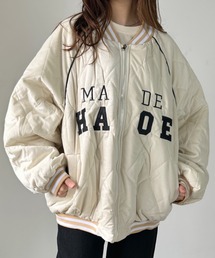 CLEA（クレア）の「フロント刺繍オーバーサイズスタジャン/キルティングブルゾン（スタジャン）」