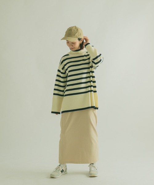 FORK&SPOON（フォークアンドスプーン）の「FORK&SPOON　ボーダータートルニット（ニット/セーター・レディース・ブラック系その他/ホワイト系その他・1）」の8枚目の写真