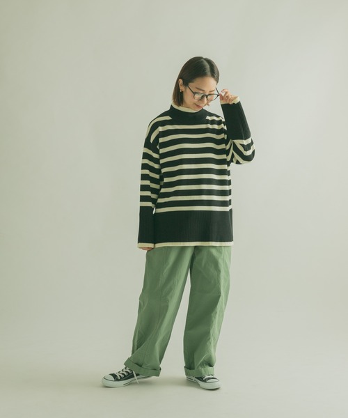 FORK&SPOON（フォークアンドスプーン）の「FORK&SPOON　ボーダータートルニット（ニット/セーター・レディース・ブラック系その他/ホワイト系その他・1）」の16枚目の写真