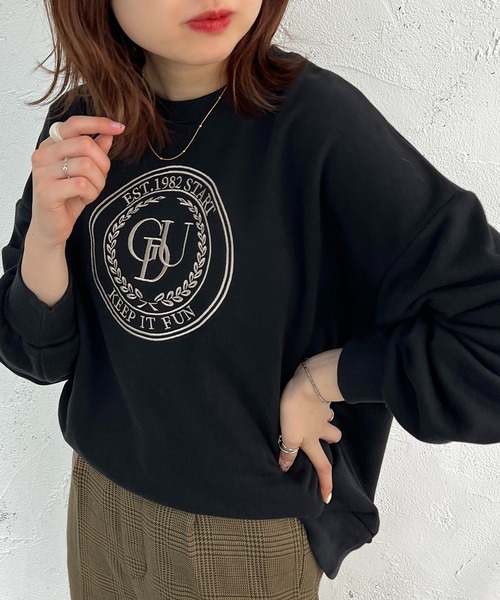 apres jour mignon(アプレジュールミニョン)の「アソート刺繍ヘビーウェイトスウェット【ZOZOTOWN限定アイテム】(Tシャツ/カットソー・レディース・ダークグリーン/アイボリー/ブルー/ベージュ系その他/ナチュラル/ブラック・X-LARGE/フリー)」の12枚目の写真