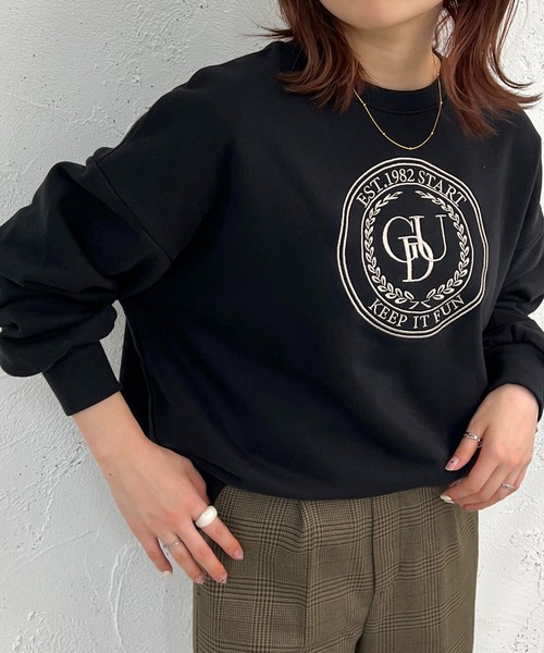 apres jour mignon(アプレジュールミニョン)の「アソート刺繍ヘビーウェイトスウェット【ZOZOTOWN限定アイテム】(Tシャツ/カットソー・レディース・ダークグリーン/アイボリー/ブルー/ベージュ系その他/ナチュラル/ブラック・X-LARGE/フリー)」の13枚目の写真