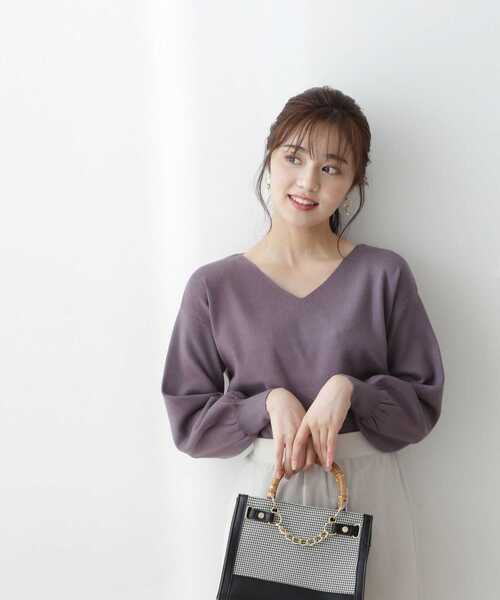 PROPORTION BODY DRESSING（プロポーションボディドレッシング）の「Ｖネック総針ドルマンニット / 1212270022（ニット/セーター・レディース・オフホワイト/ピンク/ダークグレー/ブルー系その他・SMALL/MEDIUM）」の10枚目の写真