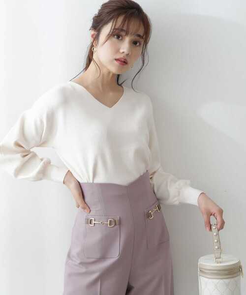 PROPORTION BODY DRESSING（プロポーションボディドレッシング）の「Ｖネック総針ドルマンニット / 1212270022（ニット/セーター・レディース・オフホワイト/ピンク/ダークグレー/ブルー系その他・SMALL/MEDIUM）」の15枚目の写真