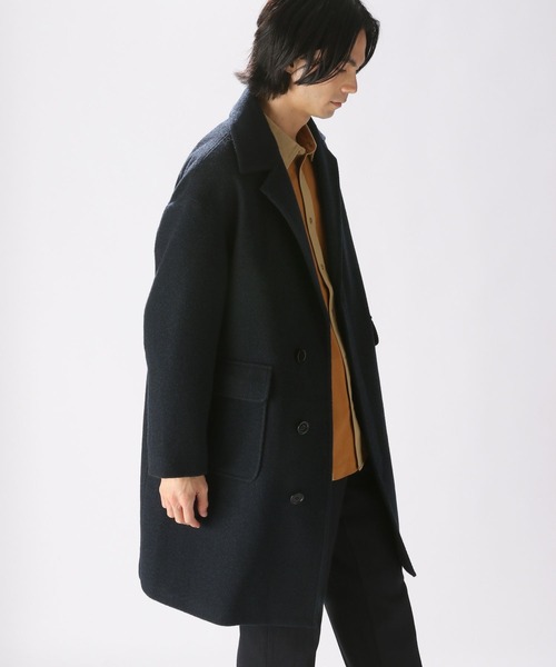 niko and...（ニコアンド）の「PEネップ起毛コート（チェスターコート・メンズ・ネイビー/ブラウン/スモーク/キャメル・MEDIUM/LARGE）」の10枚目の写真