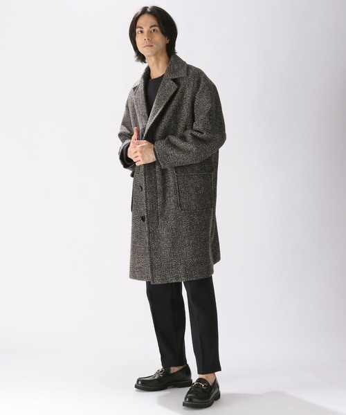 niko and...（ニコアンド）の「PEネップ起毛コート（チェスターコート・メンズ・ネイビー/ブラウン/スモーク/キャメル・MEDIUM/LARGE）」の11枚目の写真