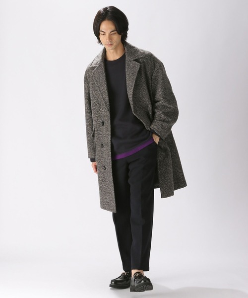 niko and...（ニコアンド）の「PEネップ起毛コート（チェスターコート・メンズ・ネイビー/ブラウン/スモーク/キャメル・MEDIUM/LARGE）」の12枚目の写真