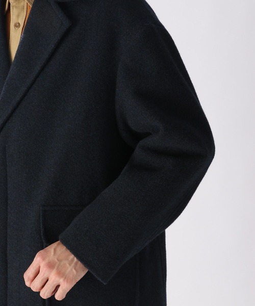 niko and...（ニコアンド）の「PEネップ起毛コート（チェスターコート・メンズ・ネイビー/ブラウン/スモーク/キャメル・MEDIUM/LARGE）」の21枚目の写真