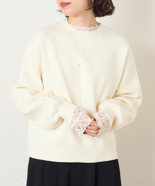 Omekashi(オメカシ)の「スウェットライクカラーニット(ニット/セーター・レディース・ブルー/オフホワイト/グレー/ブラック/ピンク・FREE)」の14枚目の写真
