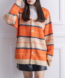 clear | ソフトボーダーオーバーカーディガン/ニット/トップス≪2022AW新作≫(ニット/セーター)