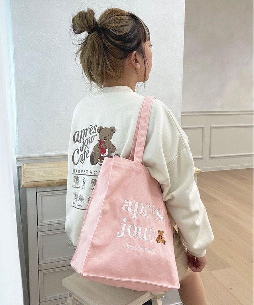 apres jour(アプレジュール)の「【5周年記念アイテム】アプレベアトートバッグ【ZOZOTOWN限定アイテム】(トートバッグ・レディース・アイボリー/オフホワイト/ピンク・FREE)」の5枚目の写真