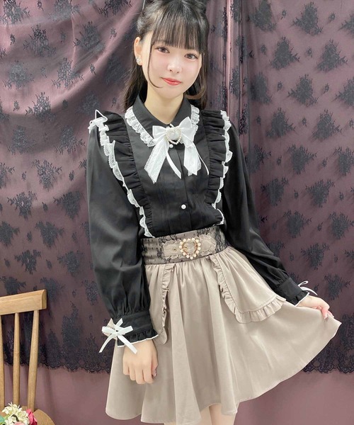 ROJITA(ロジータ)の「ラッフルハートブローチブラウス(シャツ/ブラウス・レディース・ブラック/ホワイト/ピンク・FREE)」の20枚目の写真