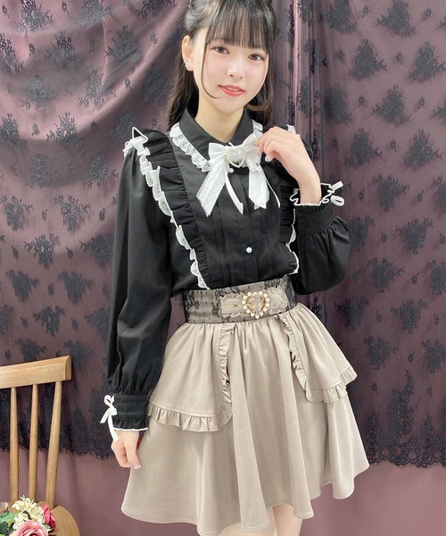 ROJITA(ロジータ)の「ラッフルハートブローチブラウス(シャツ/ブラウス・レディース・ブラック/ホワイト/ピンク・FREE)」の21枚目の写真