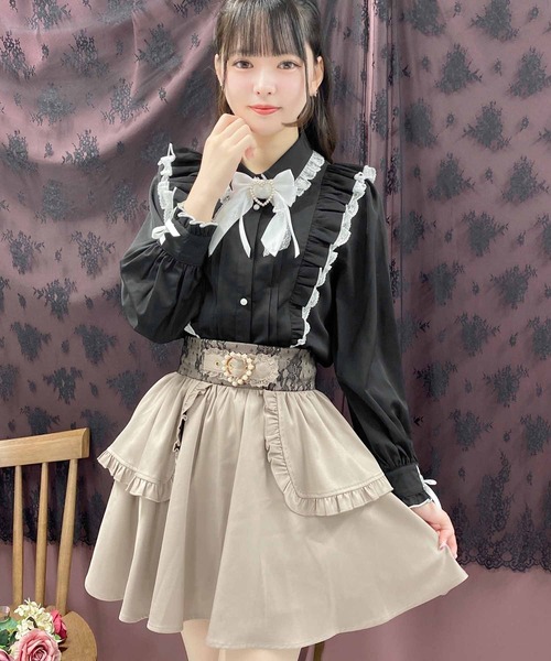 ROJITA(ロジータ)の「ラッフルハートブローチブラウス(シャツ/ブラウス・レディース・ブラック/ホワイト/ピンク・FREE)」の22枚目の写真