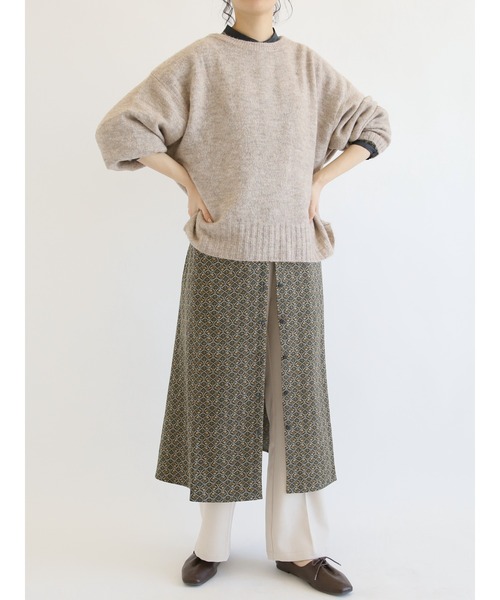 Samansa Mos2 blue(サマンサモスモスブルー)の「ヤクタッチクルーニット(ニット/セーター・レディース・ベージュ/ミント/イエロー/サックスブルー/キナリ・フリ-)」の10枚目の写真