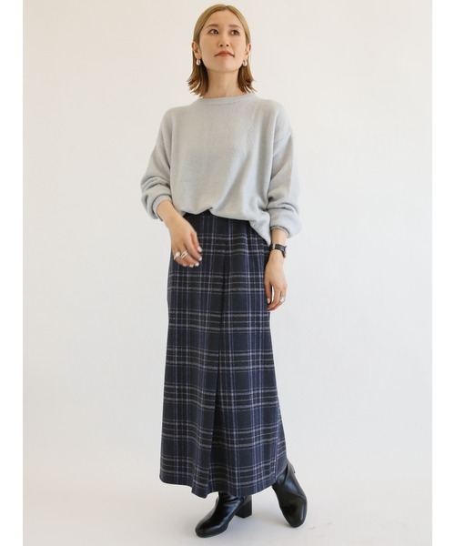 Samansa Mos2 blue(サマンサモスモスブルー)の「ヤクタッチクルーニット(ニット/セーター・レディース・ベージュ/ミント/イエロー/サックスブルー/キナリ・フリ-)」の13枚目の写真