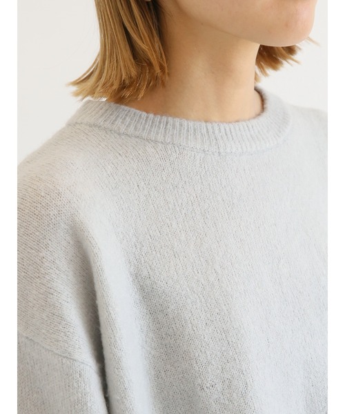 Samansa Mos2 blue(サマンサモスモスブルー)の「ヤクタッチクルーニット(ニット/セーター・レディース・ベージュ/ミント/イエロー/サックスブルー/キナリ・フリ-)」の17枚目の写真