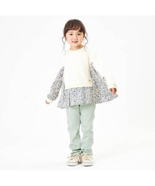 Seraph(セラフ)の「異素材変形長袖Tシャツ(Tシャツ/カットソー・キッズ・ミント/ピンク/オフホワイト・80/90/95/100/110/120/130/140)」の14枚目の写真