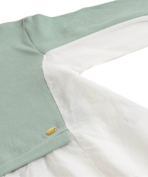 Seraph(セラフ)の「異素材変形長袖Tシャツ(Tシャツ/カットソー・キッズ・ミント/ピンク/オフホワイト・80/90/95/100/110/120/130/140)」の7枚目の写真