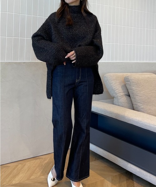 EIMY ISTOIRE（エイミーイストワール）の「シャイニールーズニットプルオーバー（ニット/セーター・レディース・ブラック/ピンク/ライトグレー/ブラウン/ラベンダー・FREE）」の7枚目の写真