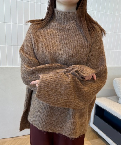 EIMY ISTOIRE（エイミーイストワール）の「シャイニールーズニットプルオーバー（ニット/セーター・レディース・ブラック/ピンク/ライトグレー/ブラウン/ラベンダー・FREE）」の18枚目の写真