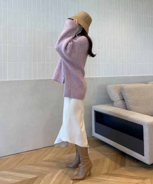 EIMY ISTOIRE（エイミーイストワール）の「シャイニールーズニットプルオーバー（ニット/セーター・レディース・ブラック/ピンク/ライトグレー/ブラウン/ラベンダー・FREE）」の13枚目の写真