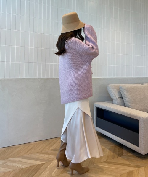 EIMY ISTOIRE（エイミーイストワール）の「シャイニールーズニットプルオーバー（ニット/セーター・レディース・ブラック/ピンク/ライトグレー/ブラウン/ラベンダー・FREE）」の14枚目の写真