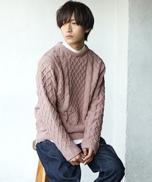 MinoriTY | ケーブルニット モールヤーン クルーネックセーター 秋服 冬服(ニット/セーター)