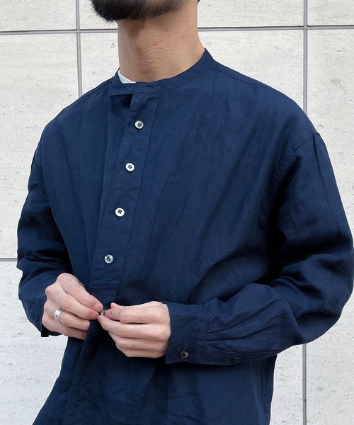 Vlas Blomme(ヴラスブラム)の「【Vlas Blomme×JOHNBULL】別注チュニックシャツ(シャツ/ブラウス・メンズ・ネイビー/ホワイト系その他・FREE)」の14枚目の写真