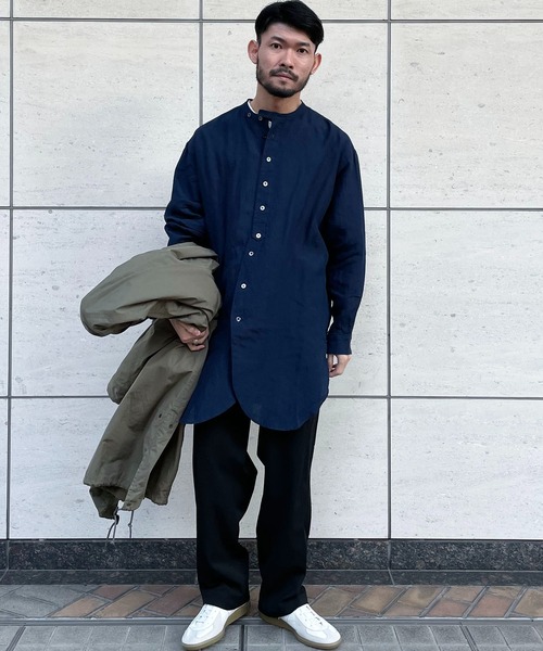 Vlas Blomme(ヴラスブラム)の「【Vlas Blomme×JOHNBULL】別注チュニックシャツ(シャツ/ブラウス・メンズ・ネイビー/ホワイト系その他・FREE)」の9枚目の写真