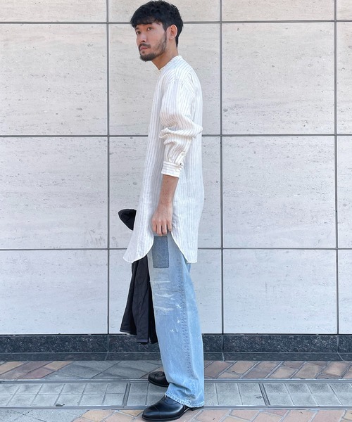 Vlas Blomme(ヴラスブラム)の「【Vlas Blomme×JOHNBULL】別注チュニックシャツ(シャツ/ブラウス・メンズ・ネイビー/ホワイト系その他・FREE)」の15枚目の写真