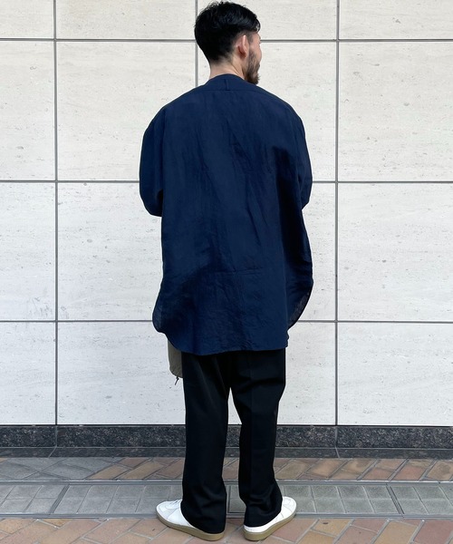 Vlas Blomme(ヴラスブラム)の「【Vlas Blomme×JOHNBULL】別注チュニックシャツ(シャツ/ブラウス・メンズ・ネイビー/ホワイト系その他・FREE)」の12枚目の写真