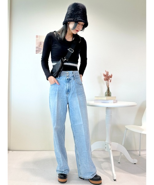 CECIL McBEE（セシルマクビー）の「ニットアンサンブル（ニット/セーター・レディース・ブラック/アイボリー・FREE）」の5枚目の写真