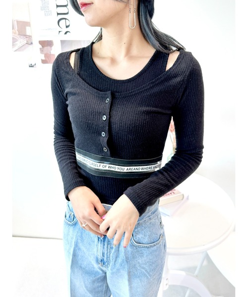 CECIL McBEE（セシルマクビー）の「ニットアンサンブル（ニット/セーター・レディース・ブラック/アイボリー・FREE）」の8枚目の写真