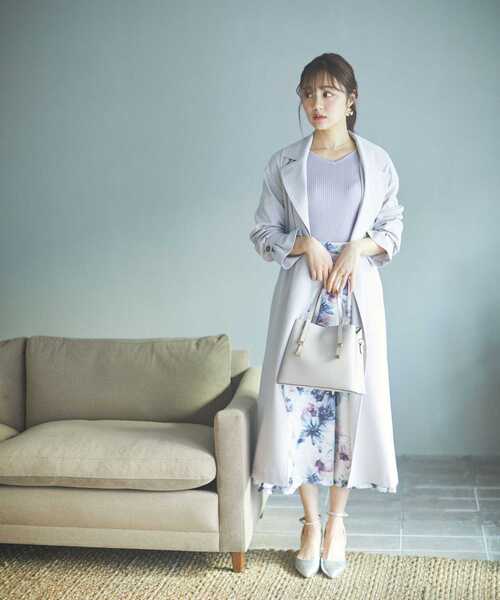 PROPORTION BODY DRESSING（プロポーションボディドレッシング）の「ベーシックテーラーコート / 1213152100（ステンカラーコート・レディース・ライトグリーン/ベージュ/グレー・SMALL/MEDIUM）」の7枚目の写真