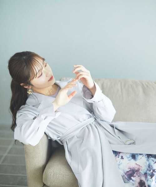 PROPORTION BODY DRESSING（プロポーションボディドレッシング）の「ベーシックテーラーコート / 1213152100（ステンカラーコート・レディース・ライトグリーン/ベージュ/グレー・SMALL/MEDIUM）」の9枚目の写真