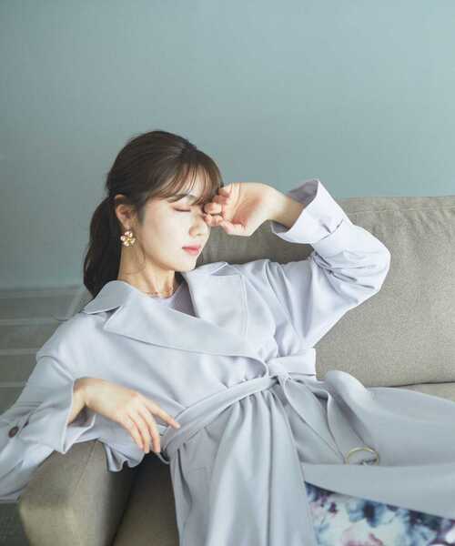 PROPORTION BODY DRESSING（プロポーションボディドレッシング）の「ベーシックテーラーコート / 1213152100（ステンカラーコート・レディース・ライトグリーン/ベージュ/グレー・SMALL/MEDIUM）」の19枚目の写真