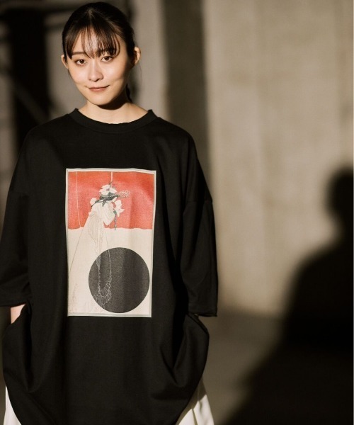 0658 ゼロロクゴーハチ オーバーサイズ アート グラフィック Tシャツ 黒 0658（ゼロロクゴーハチ）の「0658/ゼロロクゴーハチ/Karma over size