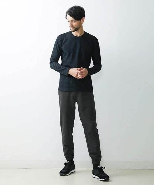 MICHEL KLEIN HOMME   （ミッシェルクランオム）の「【2023年モデル】《日本製》ブロック柄クルーネックカットソー（Tシャツ/カットソー・メンズ・パープル/ホワイト/ブラック・LARGE/MEDIUM/X-LARGE）」の8枚目の写真