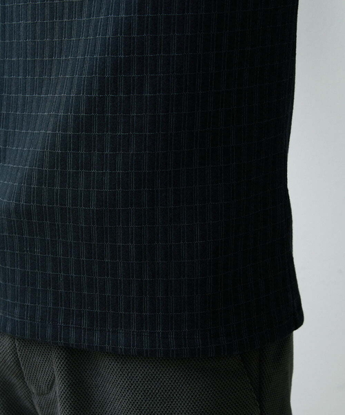 MICHEL KLEIN HOMME   （ミッシェルクランオム）の「【2023年モデル】《日本製》ブロック柄クルーネックカットソー（Tシャツ/カットソー・メンズ・パープル/ホワイト/ブラック・LARGE/MEDIUM/X-LARGE）」の13枚目の写真