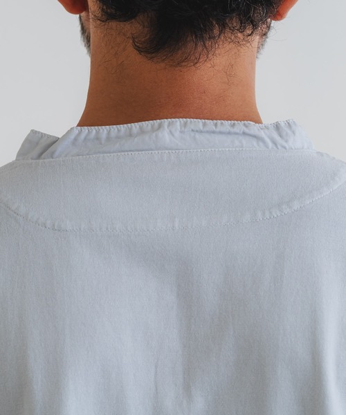 quadro(クオドロ)の「40/2CM天竺ヘンリーネックプルオーバー(Tシャツ/カットソー・メンズ・ダークネイビー/グレー/ブルーグレー/オフホワイト・MEDIUM/LARGE)」の11枚目の写真